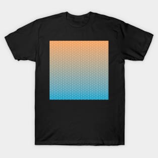 Orange and Blue Sunset Sunrise Grid T-Shirt